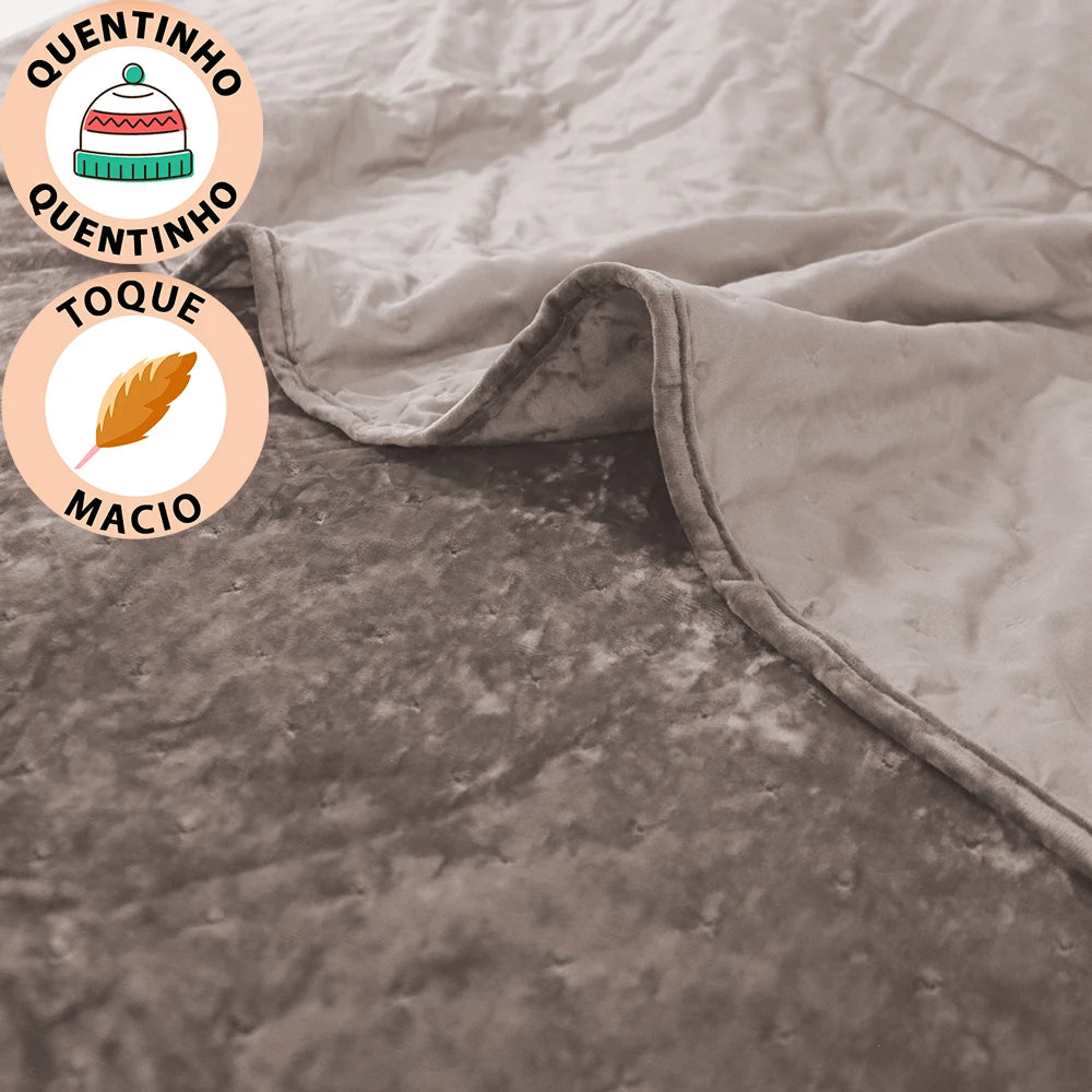 Kit Colcha Queen Cobre Leito