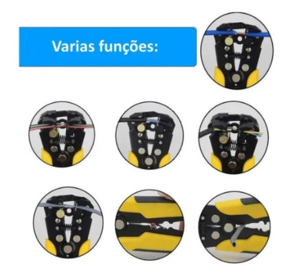 Alicate Automático 5 em 1 – Decapador, Crimpador e Cortador de Fios