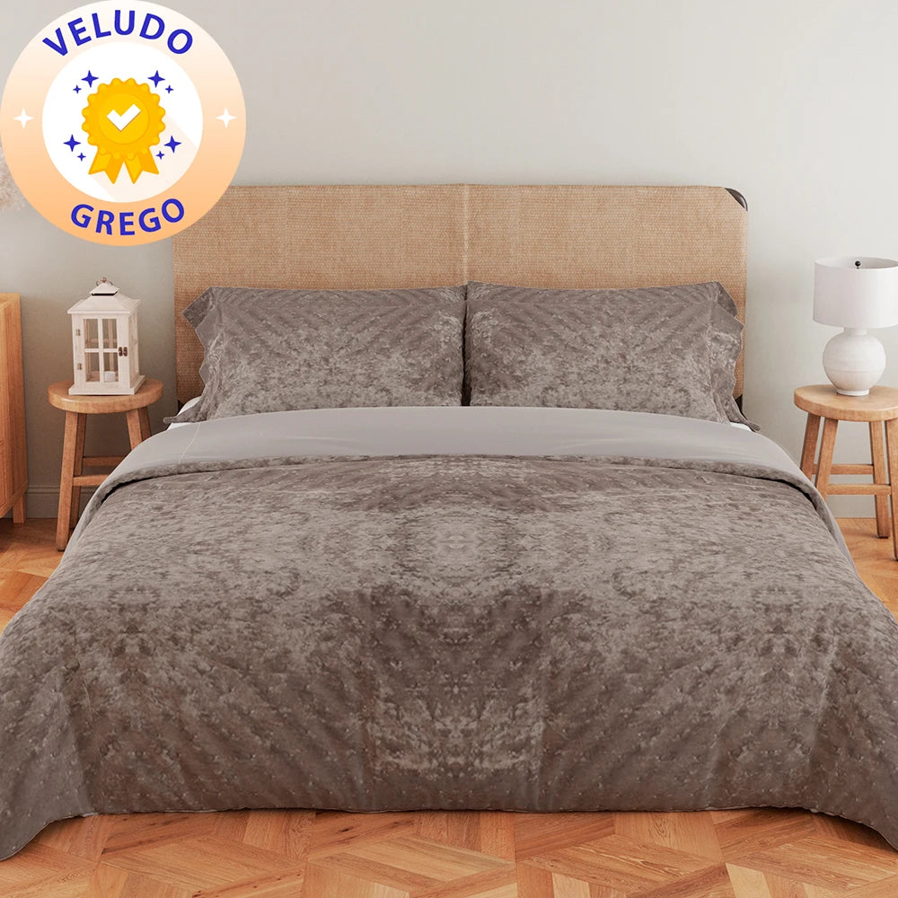 Kit Colcha Queen Cobre Leito