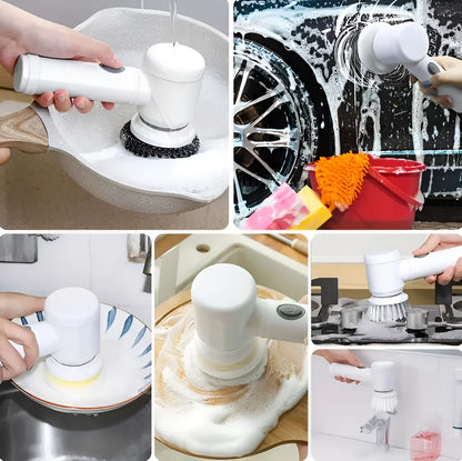 Escova Elétrica de Limpeza 5 em 1 Giratória