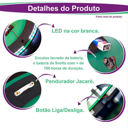 Espelho Decorativo com Led Suspenso