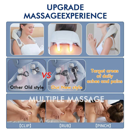 Massageador elétrico sem fio de pescoço e ombro
