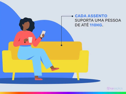 Sofá 3 Lugares Retrátil Reclinável